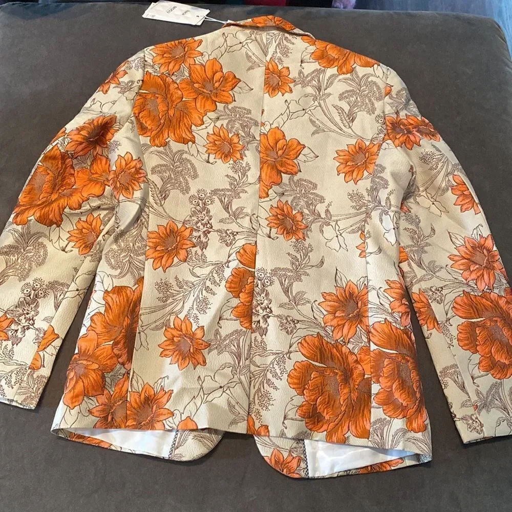 Men’s Floral Suit Jacket Blazer Prom Party Wedding Slim Fit Size 34 NWT